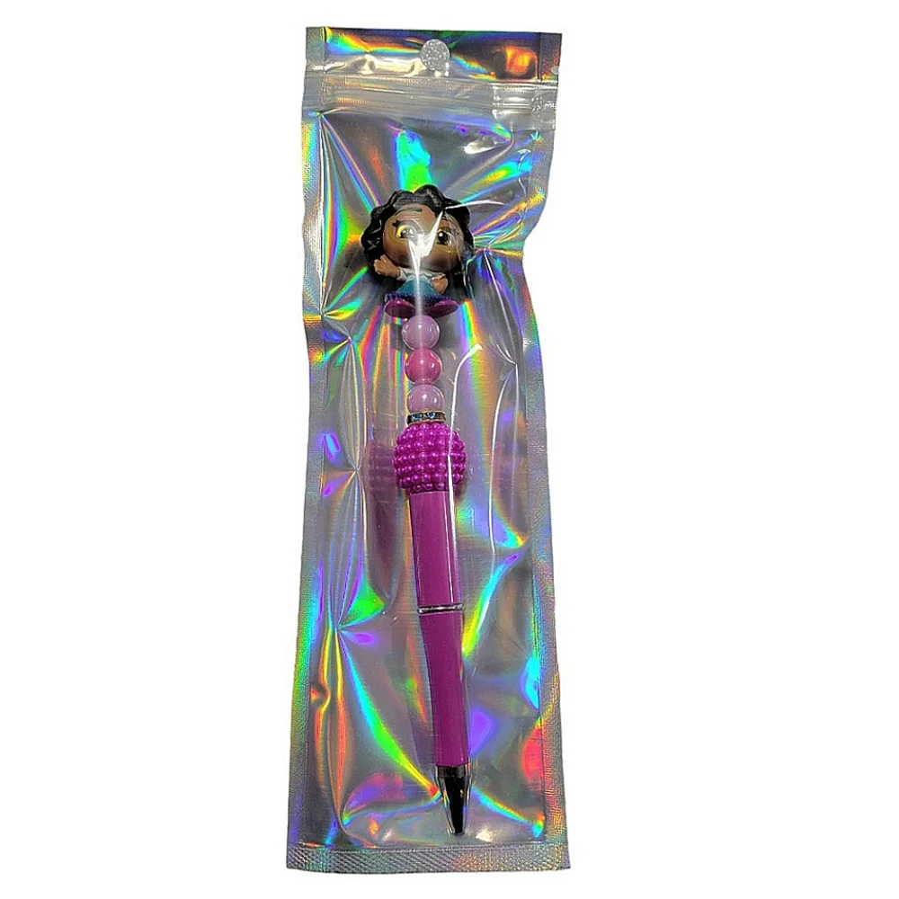 Mirabel Encanto Disney Doorables Beaded Ballpoint Twist Pen Purple Topper